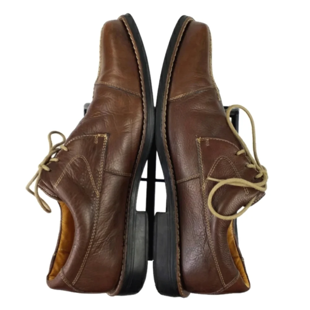 Sandro Moscoloni Brown Leather Split Toe Lace Up Oxfords Mens Size 10D